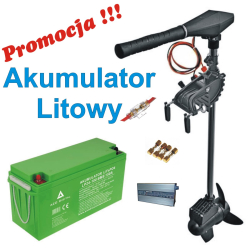 Silnik AZO Titanium X130 130Lbs MAX 24V (SHORT+) bezszczotkowy + Akumulator LiFePO4 AZO 100Ah 24V + ładowarka 10A + GRATISY